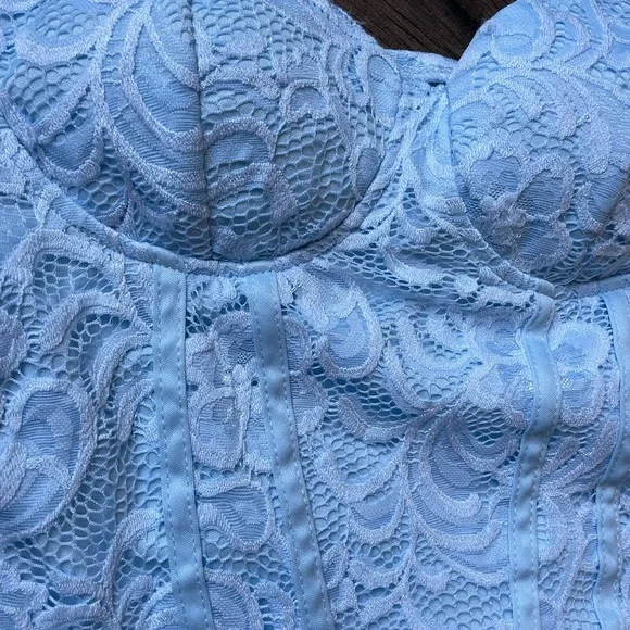 Baby blue lace bustier top small - Picture 5 of 9
